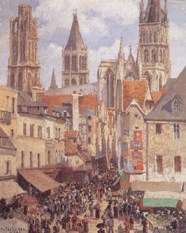 Camille Pissarro Rue de L-Epicerie,Rouen France oil painting art